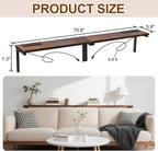 70.8" Narrow Console Table with Outlet, 5.9" Sofa Table Behind Couch Wall Mounted, 2 Pack with 4 Power Outlets 4 USB-C Ports 4.9ft Cord for Entryway, Hallway, Living Room, Rustic Brown