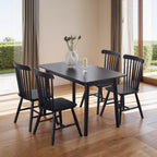 Black Windsor Dining Chairs Set of 6, Solid Wooden Dining Chairs, Spindle Back Dining Room Chairs, Modern Farmhouse Kitchen Chairs for Living Room, Restaurant, Cafe