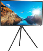 VIVO Black Easel TV Stand for 45 to 65 inch Screens, STAND-TV65AB | Articulating Artistic Studio Display Stand, Adjustable TV Mount with Swivel, Tripod Base, Max VESA 600x400, Holds 77 lbs