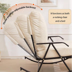92cm Wide Double Rocking Chair,Featuring an Adjustable backrest and Retractable footrest, Suitable for Balconies, bedrooms, and Living Rooms Green