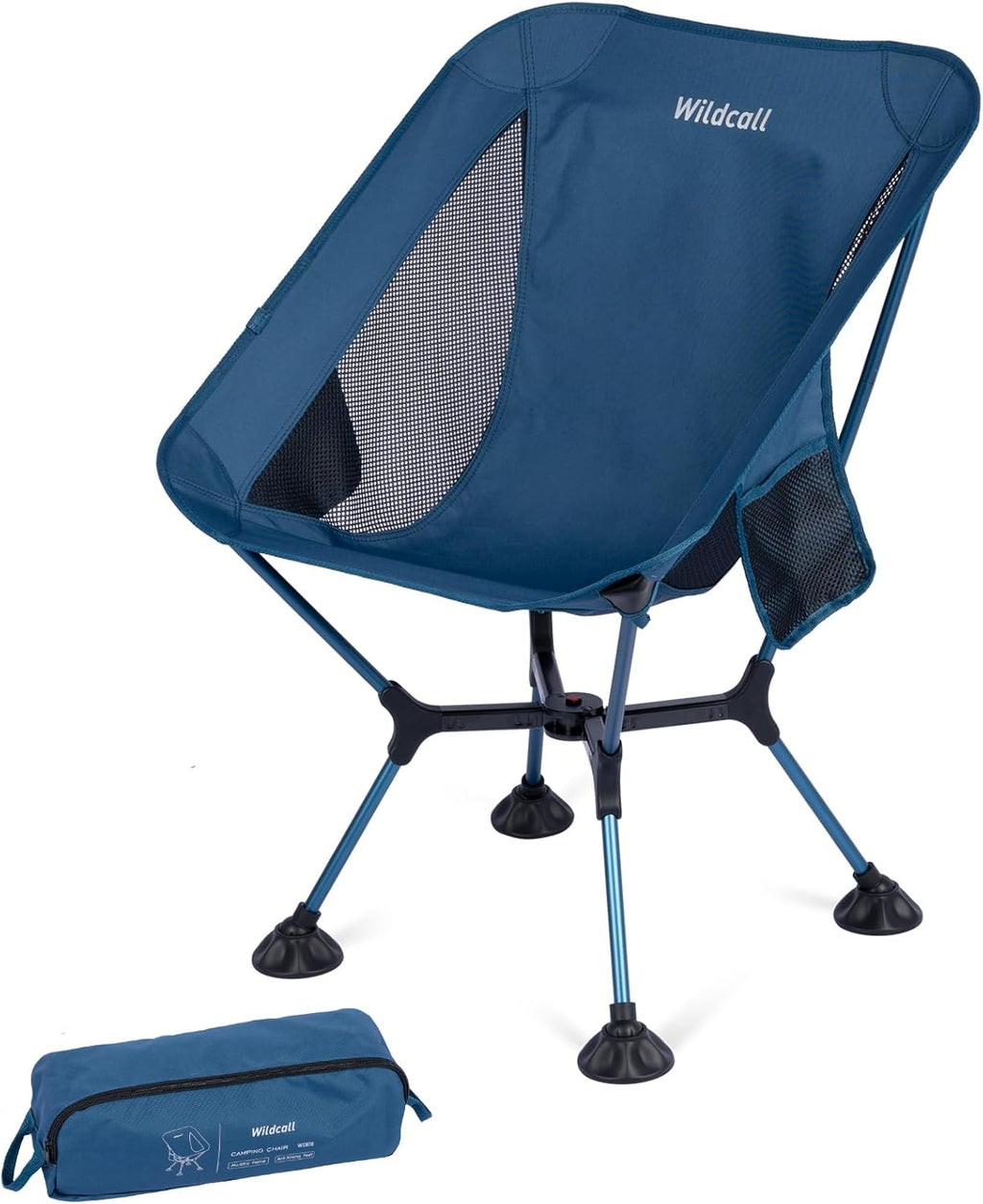 WildCall Lightweight Folding Camping Chair Quick Setup Frame Beach Chair Compact Backpacking Chair with Anti-Sink Feet