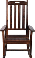 Wooden Oversized Porch Rocking Chair, Wide seat, high Back, high-Back Smooth Rocking Chair, Suitable for Indoor and Outdoor use, Brown