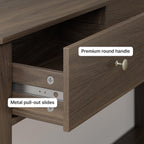 Gizoon Sofa Table with 3 Drawers, Modern Accent Console Table with Open Shelf, Large Storage Space, for Living Room, Front Hall, Entrance Hall, Study Room, Dark Brown
