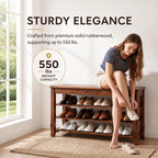 Shoe Rack Bench with Lift-Top Storage,3-Tier Shoe Storage Bench with Wooden Seat,550lbs Heavy Duty Entryway Bench for Hallway,Foyer,Front Door,Closet,Shoe Organizer Bench,39.4"