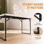 4FT Folding Table 3 Levels Adjustable Height, Heavy Duty Fold-in-Half Portable Table, 400 lbs Capacity Foldable Table for Party Dining Camping Events Picnic Outdoor Indoor Use, 2 Pack