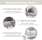 Velvet Dining Chairs Set of 4, Modern Upholstered Barrel Dining Chairs with Chrome U-Shaped Base, 18.5" Wide Accent Chairs Dressing Chair Lounge Chair, Grey