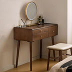 Vanity Desk, Solid Rubberwood Dressing Table, Study Desk and Vanity Table for Bedroom, 18" D x 29" W x 32" H (NO Mirror and NO Stool, only Vanity Desk)
