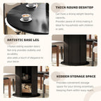 SoarFlash Kitchen Table and Chairs for 4, 47" Dining Table Set for 4 with Velvet Upholstered Chairs, 5 Piece Round Kitchen Table Set, Dining Room Table Set for Small Space, Apartment