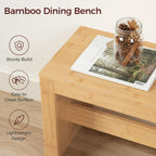 MAHANCRIS Entryway Shoe Rack Bench, 35.4 Inch Bamboo Dining Bench, Table Bench for Living & Dining Room, Kitchen, Bedroom, Bathroom, Hallway, Natural TBNA0501