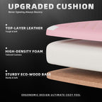 Ergonomic Gaming Chair with Footrest & Massage Lumbar Pillow, Height Adjustable 360° Swivel Computer Chair, Linked Armrest & Headrest for Office Gaming (Pink White)
