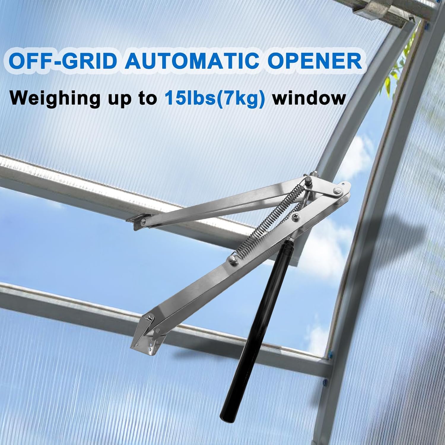 2 Pack Greenhouse Automatic Window Opener Kit - Roof Vent Auto Opener Solar Heat Sensitive Agricutural Lift Up to 15lbs Dual Spring Opener for Ventilation