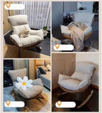Rocking Recliner Chair with Footrest & Lumbar Support, Tech Cloth Single Sofa for Living Room/Bedroom