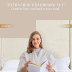 Yechen Queen Bed Frame with Lift Up Storage, 51.2" Tall Headboard and Upholstered Wingback Platform Bed Frame, Hydraulic Support, No Box Spring Needed, Beige Corduroy