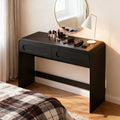 Vanity Desk, Makeup Vanity Desk with 2 Drawers and Storage Desktop Space | Modern Makeup Vanity Dressing Table with Curved Profile Design, Black Makeup Computer Writing Desk for Home Office Bedroom