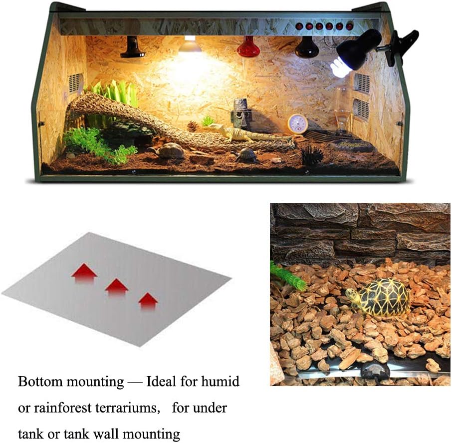 KABASI Reptile Heating Pad, 14W 11x11 inch Waterproof Reptile Heat Pad Under Tank Terrarium with Temperature Control, Safety Adjustable Reptile Heat Mat for Turtle, Tortoise, Snakes, Lizard, Gecko