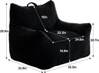 Vipbear Bean Bag Chair for Adults, Chair with Memory Foam | 35.5" Corduroy Beanbag Washable, Cozy Fluffy Chair with Pocket & Handle, Ergonomic Bedroom Sofa Chair for Gaming, Reading