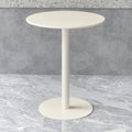 Multifunctional Round Metal End Table, Minimalist Solid Color Large Base Coffee Table Cocktail Table Tray Table for Living Room Sofa Balcony Bedroom Garden Lounge(48x72cm, Cream)