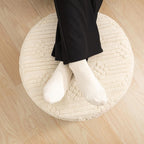 Asuprui Ottoman Foot Rest,Linen,All-in-one Foam Pouf Footstool 20x14 in | Footstool Ottoman,Stuffed Pouf Ottoman,All-in-one Foam Filler, Footrest,Beanbag Chair,Cozy Lounging, Floor Pouf & Chic Decor