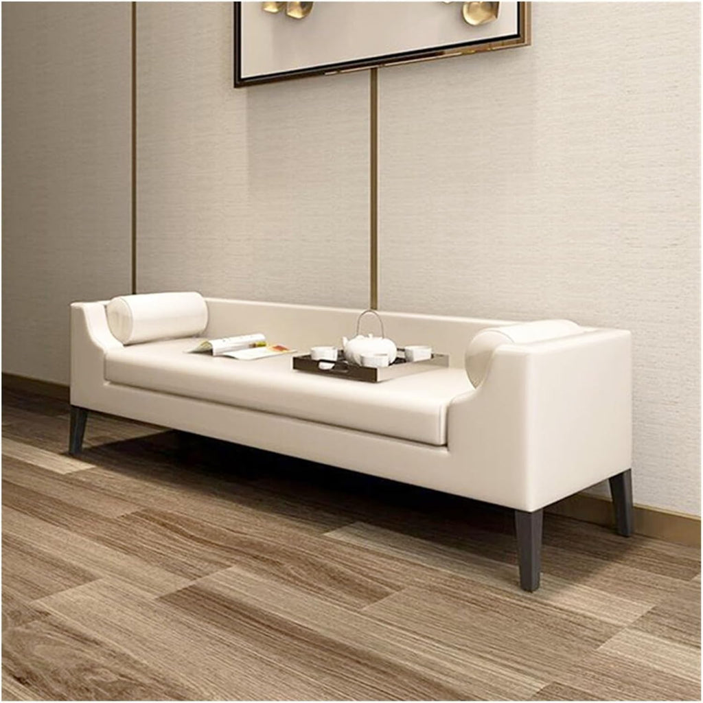 Modern End of Bed Bench for Bedroom,Upholstered Storage Ottoman with Arms Tufted Entryway with for Living Room Entryway(Beige)