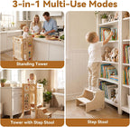Foldable Toddler Standing Tower & Montessori Weaning Table and Chair Set