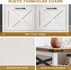 Farmhouse 4 Drawer File Cabinet with Open Storage Shelf, Lateral Filing Cabinet Fits Letter/A4/ Size, Home Office Filing Organizer, Document Storage Printer Stand for Office and Home. Uunique White