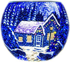 Benaya Glass Nightlight Christmas Tealight Holder - Winter Wonderland