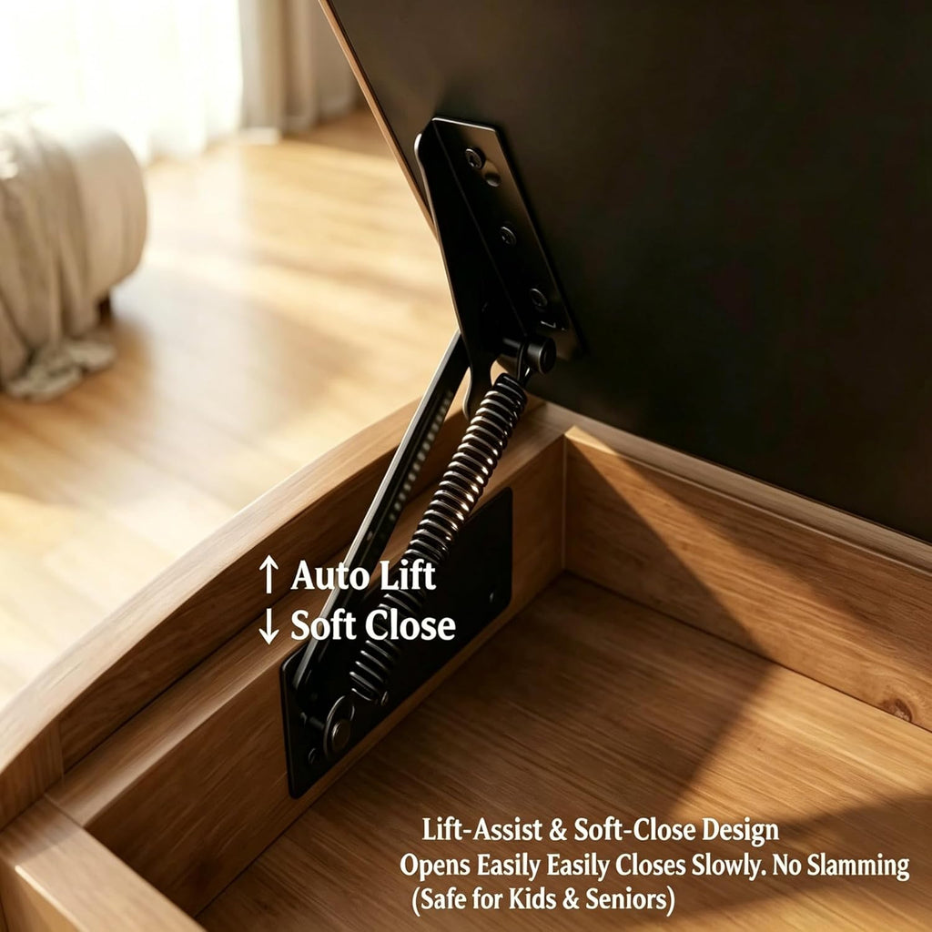 Shoe Rack Bench,2 Tiers Shoe Bench with Storage with Flip-Top,Wood Shoe Rack for Entryway,Hallway(Solid Upholstered Seat,31.5")