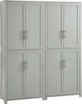Crosley Furniture Savannah 2-Piece Pantry Storage Cabinet Set with Shelves, Kitchen, Dining, or Laundry Room, Gray