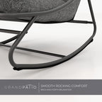 Grand patio Outdoor Rocking Chair, Padded Cushion Recliner Rocker for Front Porch Sunroom Patio Backyard, Comfy Lounge Rocking Chair for Napping Relaxing, Grey