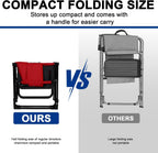 Romswi 2Pack Director Chairs for Outdoor, Folding Camping Chair, Compact Directors Chair Side Table and Side Bag, Heavy Duty Oversize Chair for Beach Fishing Picnic, Holds up to 400 lbs Red
