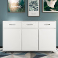 Storage Drawer File Cabinet Side Cabinet Entryway Console Side Tables with Three Drawers and Three Doors for Office or Kitchen Room (Three Doors, White)