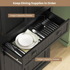 DORTALA 72” Tall Kitchen Pantry Cabinet, Wood Storage Cupboard w/ 4 Adjustable Shelves, 2 Cabinets & Drawer, Utility Freestanding Storage Cabinet for Kitchen, Hallway, Living Room, Black