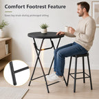 2 Pack Cocktail Table, 32 Inch Folding Table, High Top Round Tables, Black | No Assembly,Bistro Tall Folding Table for Commercial Furniture, Wedding, Banquet, Party, Indoor Outdoor Use
