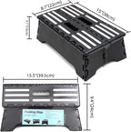 Portable Folding Step Stool, 5 inch Lightweight Anti-Skid Stepping Stool, Non-Slip Textured Grip Surface for Adults Seniors at Home, Kitchen, Bathroom, Bedroom, Closet, Holds Up to 300 Pounds Black