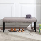 Duhome Elegant Lifestyle Nailhead Trim Bench, Khaki, Wood