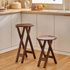 Folding Bar Stool 24.8 Inches Foldable Kitchen Bar Stool for Adults Counter Height Barstools Backless Folding High Stools for Outdoor Kitchen Island with Handle and Chair Cushion (1)