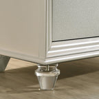2 Drawers Nightstand with Acrylic Legs, Pearl White,for Small Spaces