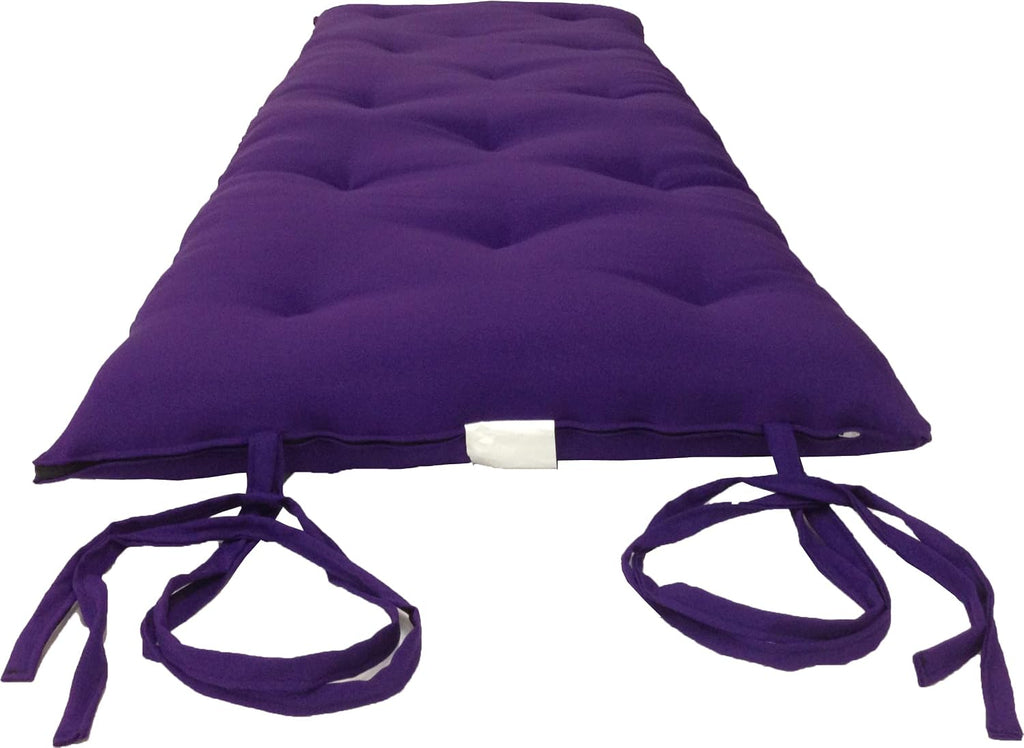 Purple Full Size Traditional Japanese Floor Futon Mattresses, Cotton Batting/Foam/Polyester Batting, Foldable Cushion Mats, Yoga, Meditaion 80 x 54 x 3