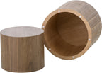Wood Side Table Round Small Coffee Tables Nesting End Table Set of 2 for Living Room Bedroom Office, No Assembling (Oak/Walnut - Round)
