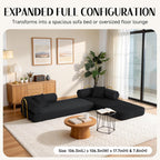 79" Corduroy Sofa Bed, Couch in a Box with 2 Pillows, High-Density Foam 4-in-1 Foldable Sleeper Futon Loveseat for Small Spaces, No Assembly, Side Pockets, Hex Arm Black