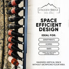 Jagged Ridge Floor-to-Ceiling Wine Rack Bundle 48 Bottles – (1) Floor-to-Ceiling Frame + (4) 12-Bottle Wall-Mounted Wine Racks – Luxurious, Modern, Space-Saving Metal Design for Home, Bar, or Kitchen