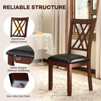 NAFORT Wooden Dining Chairs Set of 6, High Back Kitchen Chairs, Vintage Dining Room Chairs with Solid Rubber Wood Legs, Max Load 360 Lbs, Perfect for Kitchen, Dining Room, Cafe, Restaurant