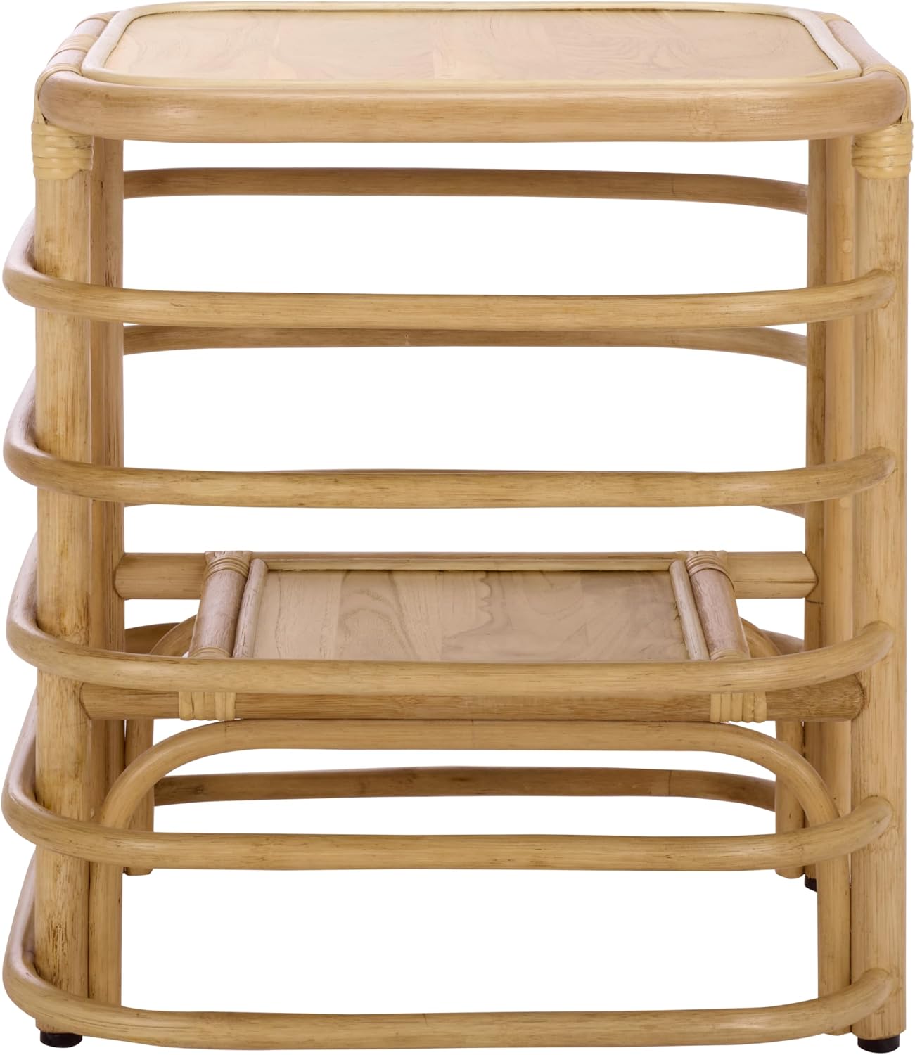 SAFAVIEH Home Collection - Maestro Natural Rattan Accent Table, Tropical Boho Design, Fully Assembled (ACC5400A)