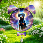 Doberman Dog Ears Wind Spinner, Doberman Wind Spinner Hanging for Yard and Garden (Doberman)