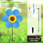 6PCS Sunflower Wind Spinners with Stakes 14" W x 29" H Wind Spinners Lawn Pinwheel Rainbow Windmill Outdoor Pinwheels for Yard Decoration（Multicolor）