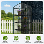 Outvita Mini Greenhouse, Small PVC Plant Green House with 4 Tiers Rack, Shelf Clips, Roll-up Zipper Door, Gardening Supplies for Indoor Outdoor Seedling Frost Protection, 27"x19.6"x63" Transparent