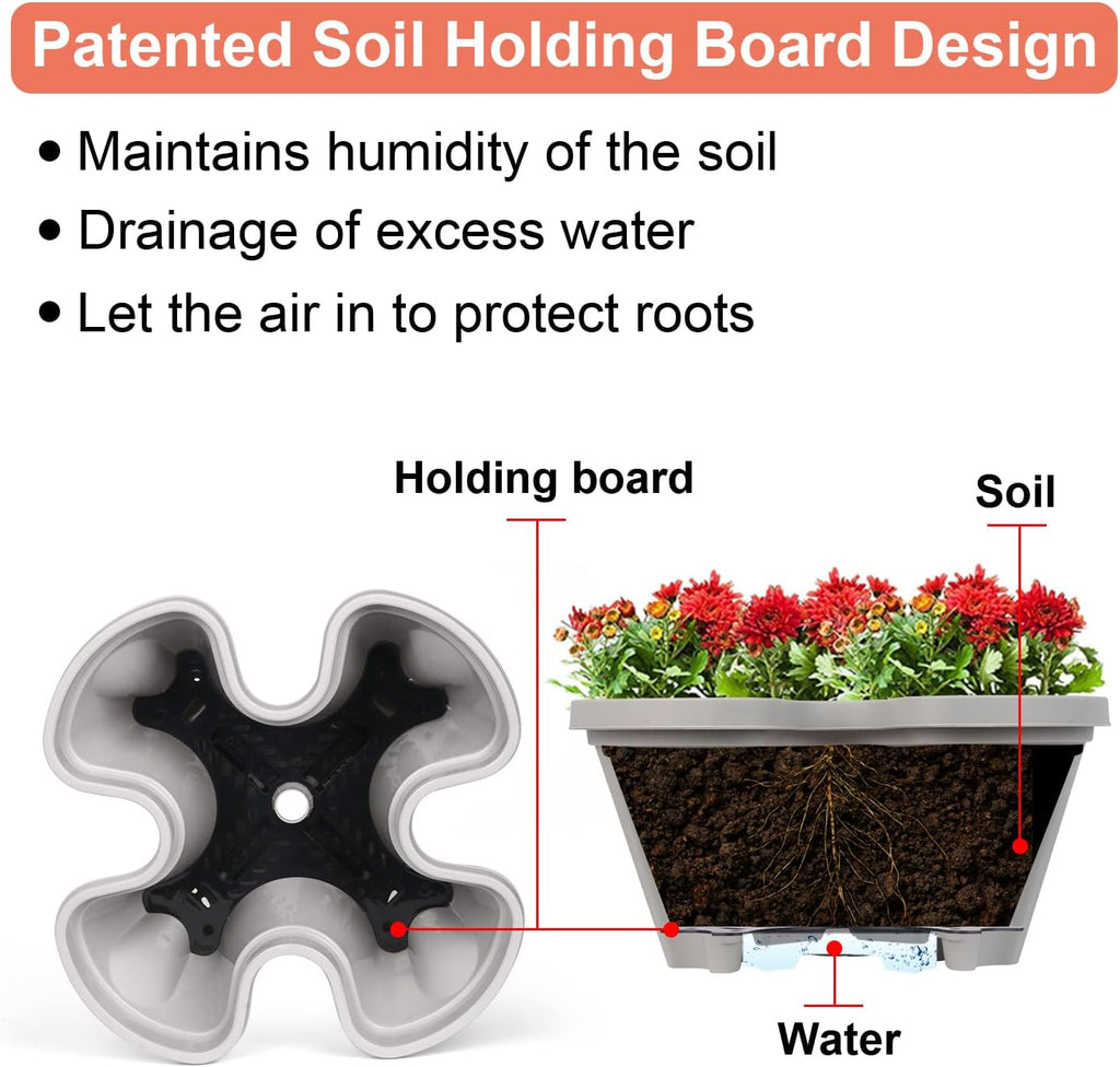 Vertical Planter 3 Tier Stackable Planters Garden Planters Strawberry Herb Flower and Vegetable Planter Indoor Outdoor Gardening Pots with Removable Wheels and Tools 2-Pack