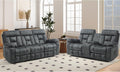 EBELLO 2 Pieces Recliner Sofa Couch Furniture Set, Overstuffed Reclining Loveseat Recliner Couch and Wide 3PC Bonded Sofa Set for Living Room, Dark Greenish-Grey