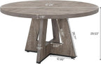 Tribesigns 47 inch Round Dining Table Wood Kitchen Table for Dining Room, 47" Dinner Room Tables for 4-6, Farmhouse Accent Furniture with Wooden Tabletop and Cross Base, Rustic Grey | for Dining Room