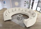 Legend Vansen Semicircle Modular Curved Velvet Sectional Sofa,141.34”Oversized Arc Sofa,Modern Cloud-Like Deep Seat Couch for Living Room Apartment Office Conference Space (2, Cream)